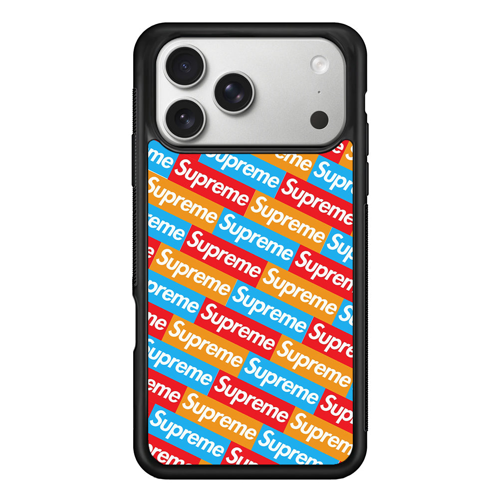 Supreme Colorful iPhone 17 Pro Case | Slim Rubber Case for iPhone 17 Pro