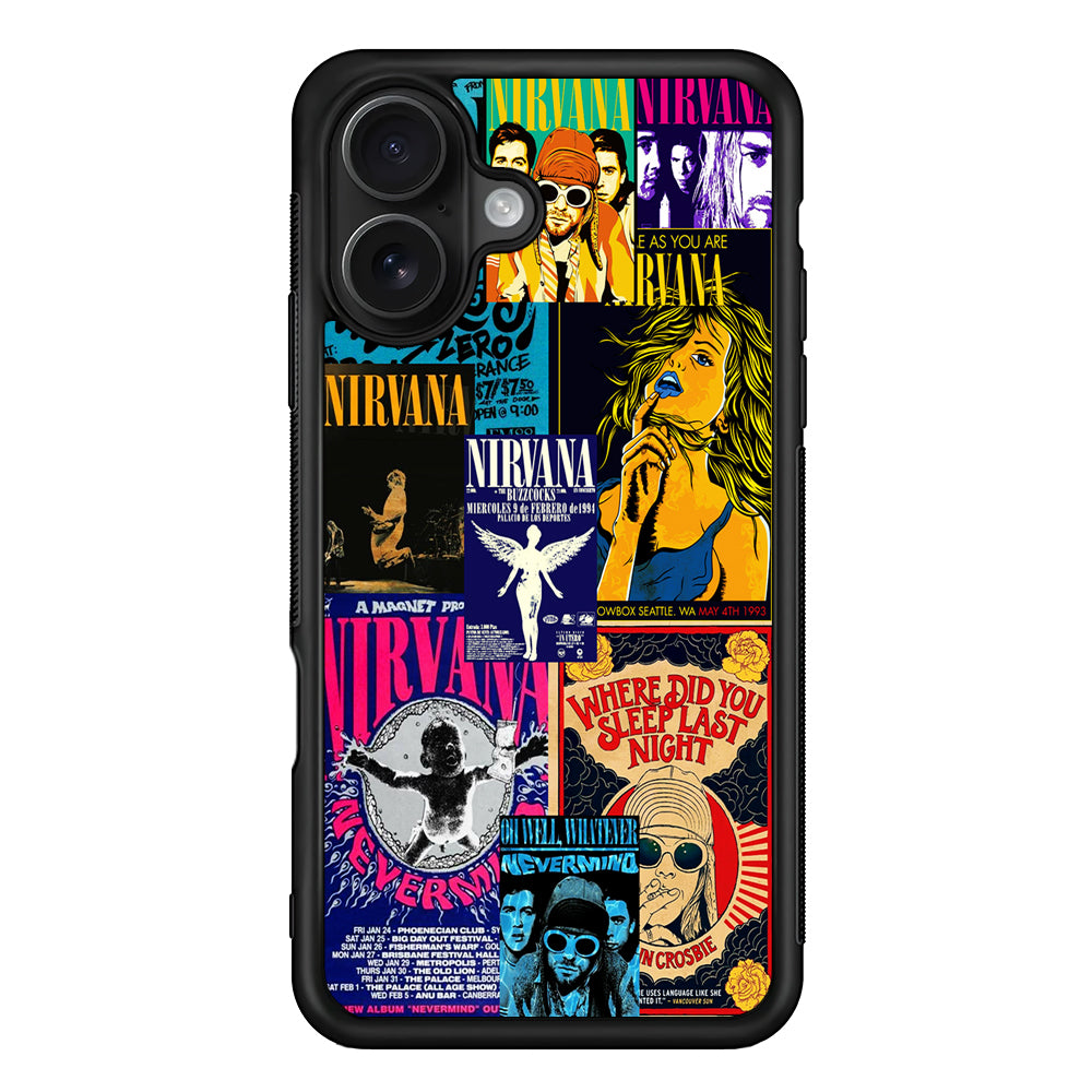 Nirvana Album Cover Collage iPhone 16 Case - Oxvistore