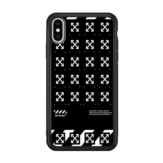 Off White Logo Black Pattern iPhone Xs Max Case | Slim Rubber Case for iPhone Xs Max