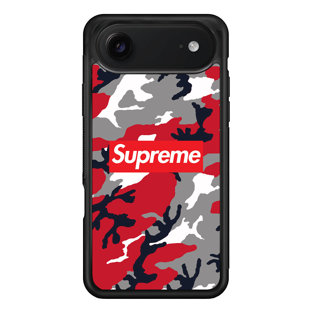 Supreme Camo Red iPhone 17 Air Case | Slim Rubber Case for iPhone 17 Air