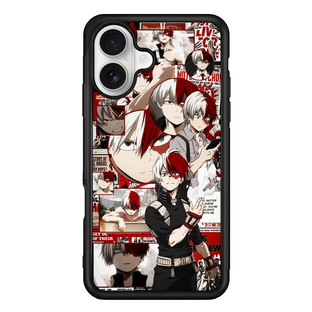Todoroki My Hero Academia Aesthetic iPhone 16 Plus Case | Durable Protective Rubber Cover