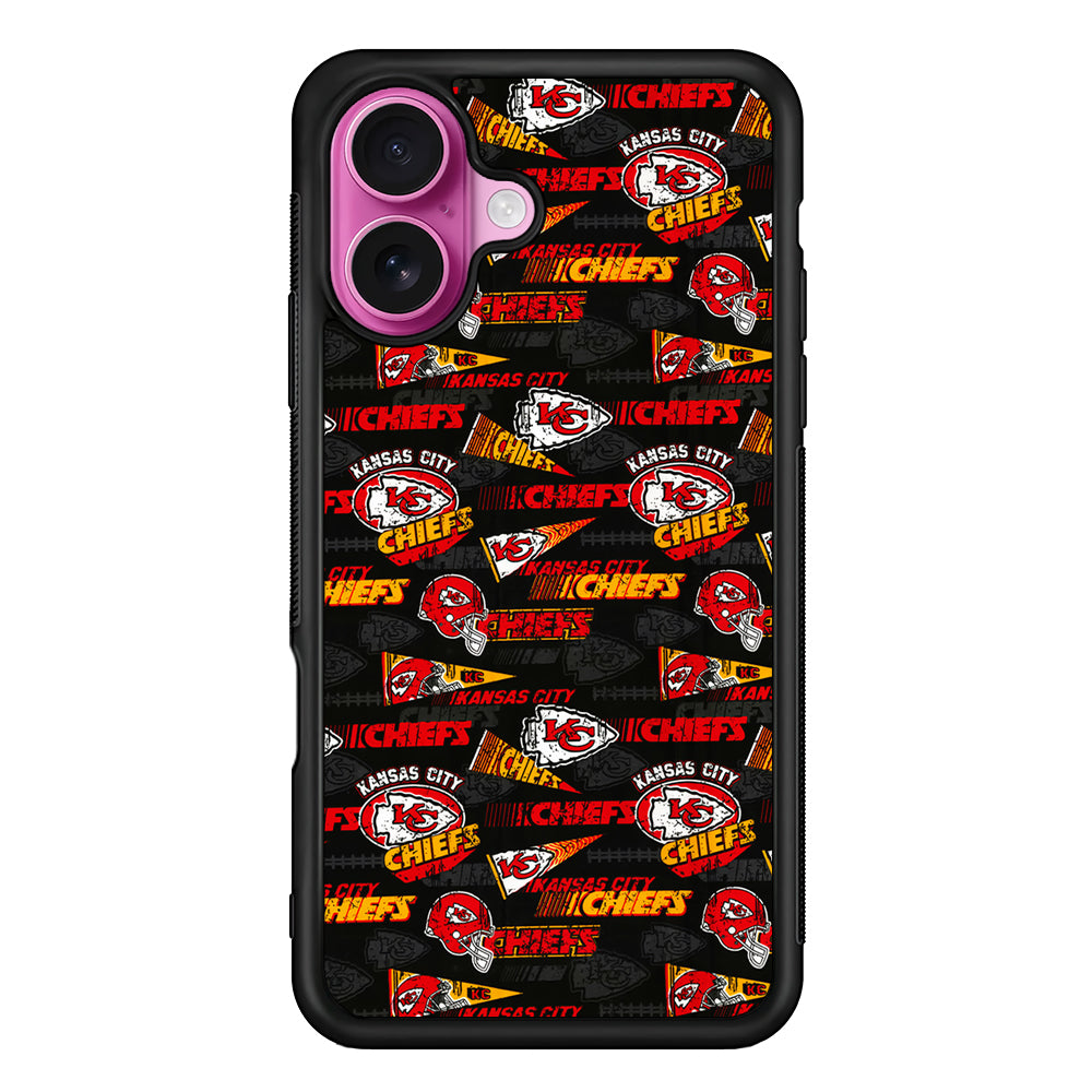 Kansas City Chiefs Patterns iPhone 17 Case | Slim Protective Rubber Phone Cover