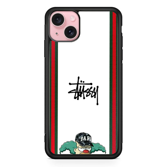 Stussy Homer Simpson iPhone 15 Case | Slim Rubber Case for iPhone 15