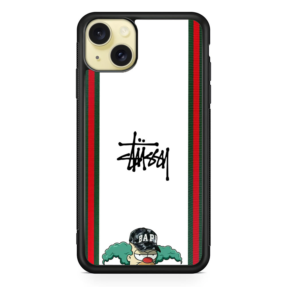 Stussy Homer Simpson iPhone 15 Plus Case | Slim Rubber Case for iPhone 15 Plus