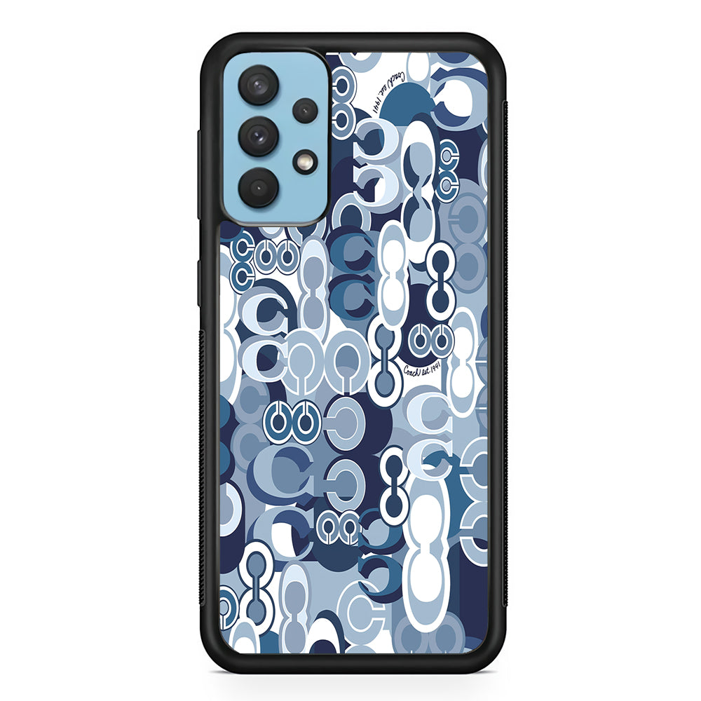 Coach Blue Samsung Galaxy A32 Case | Slim Rubber Case for Samsung Galaxy A32