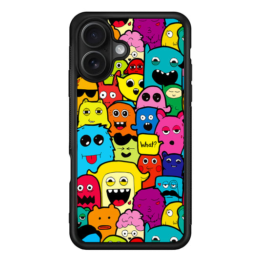 Monster Doodle Funny and Spooky iPhone 16 Case - Oxvistore