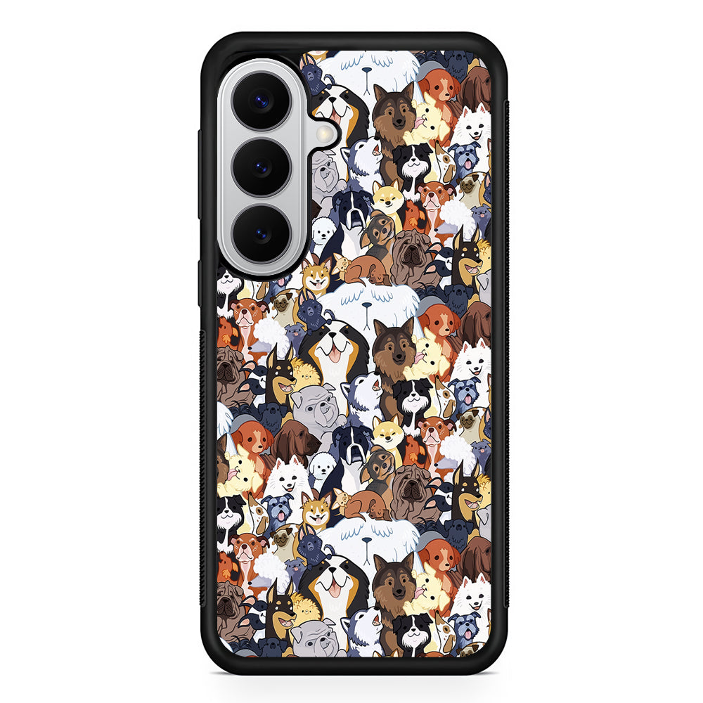Puppy Party Pattern Samsung Galaxy S26 Case | Protective Rubber Cover