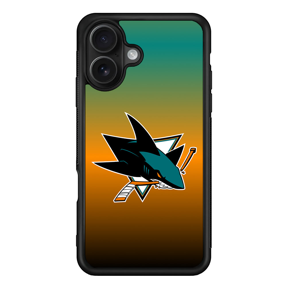 San Jose Sharks Gradient iPhone 16 Case - Oxvistore