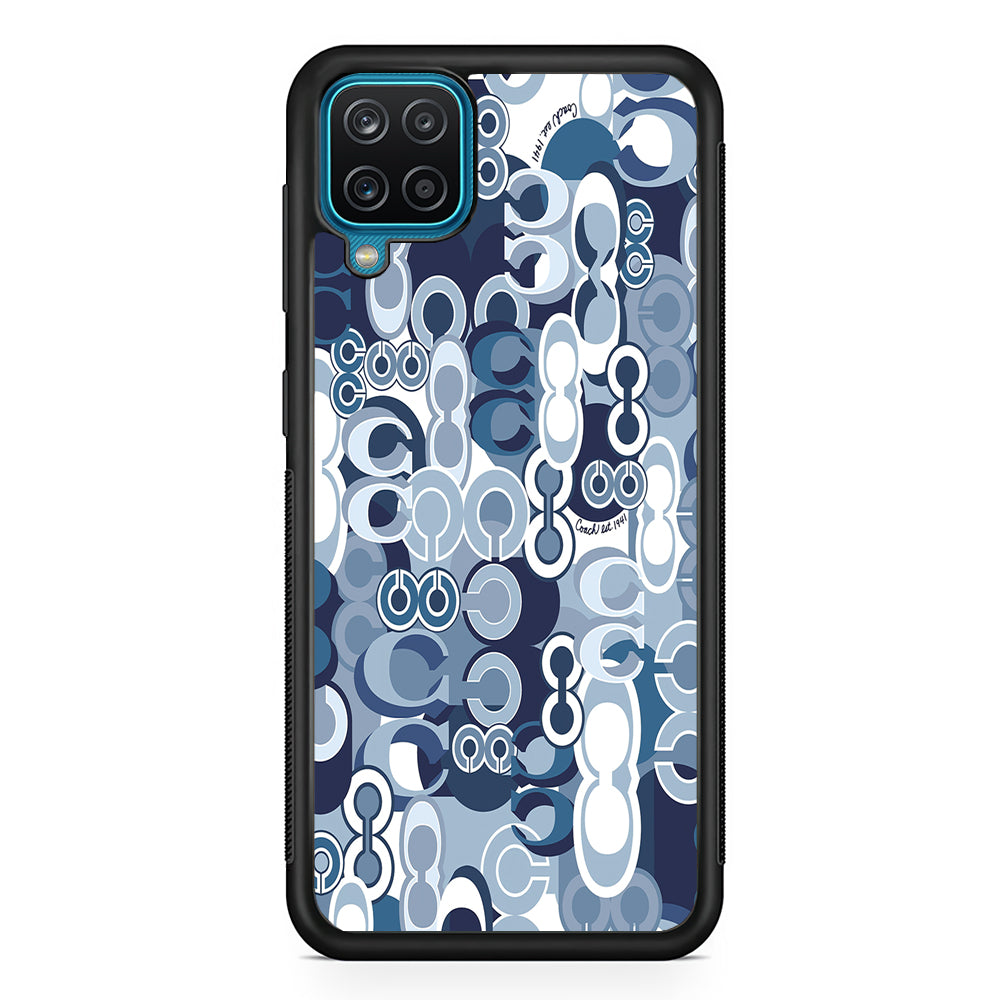 Coach Blue Samsung Galaxy A12 Case | Slim Rubber Case for Samsung Galaxy A12