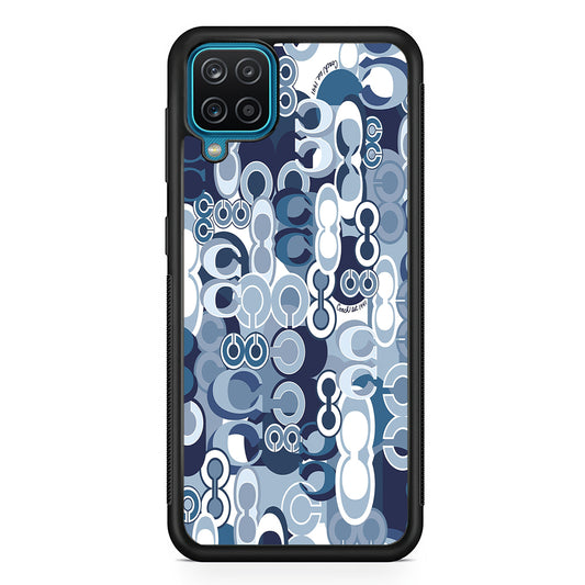Coach Blue Samsung Galaxy A12 Case | Slim Rubber Case for Samsung Galaxy A12
