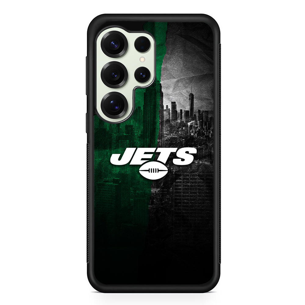 New York Jets City Background Samsung Galaxy S25 Ultra Case | Durable Rubber Case for Samsung Galaxy S25 Ultra