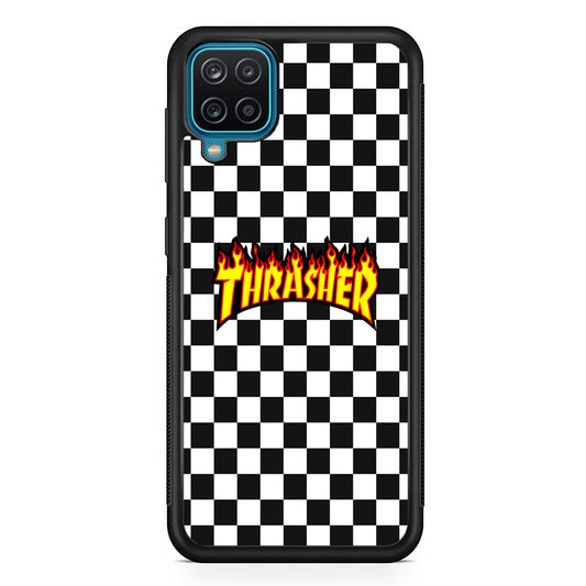 Thrasher Chess Pattern Samsung Galaxy A12 Case | Slim Rubber Case for Samsung Galaxy A12