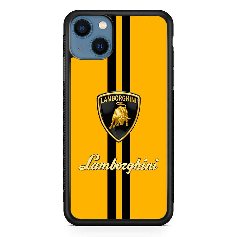 Lamborghini Logo Yellow iPhone 15 Case | Slim Rubber Case for iPhone 15