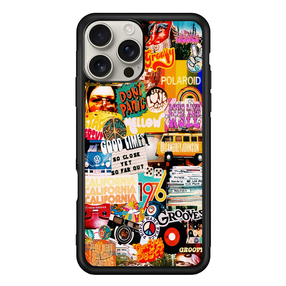 Retro Aesthetic 70s Collage iPhone 16 Pro Max Case | Stylish Protective Case for iPhone 16 Pro Max