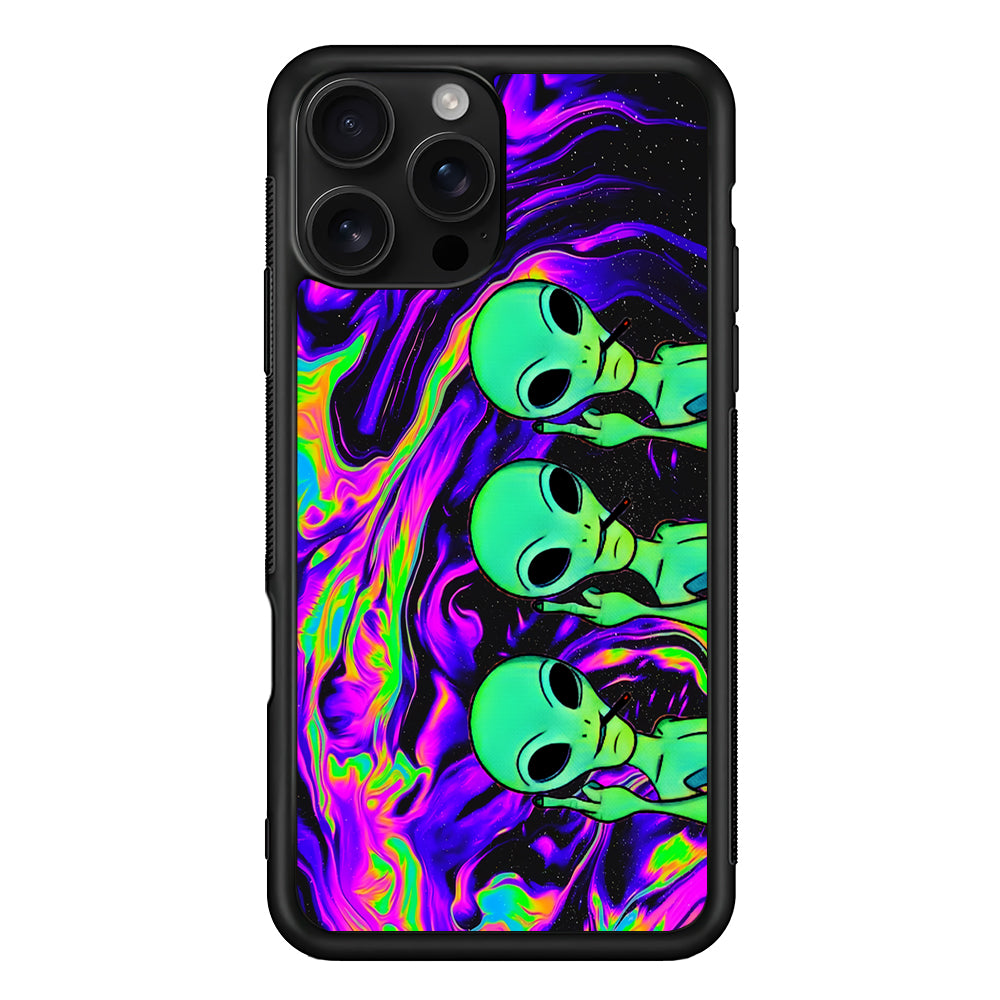 Marble Three Aliens iPhone 16 Pro Case | Durable Protective Case for iPhone 16 Pro