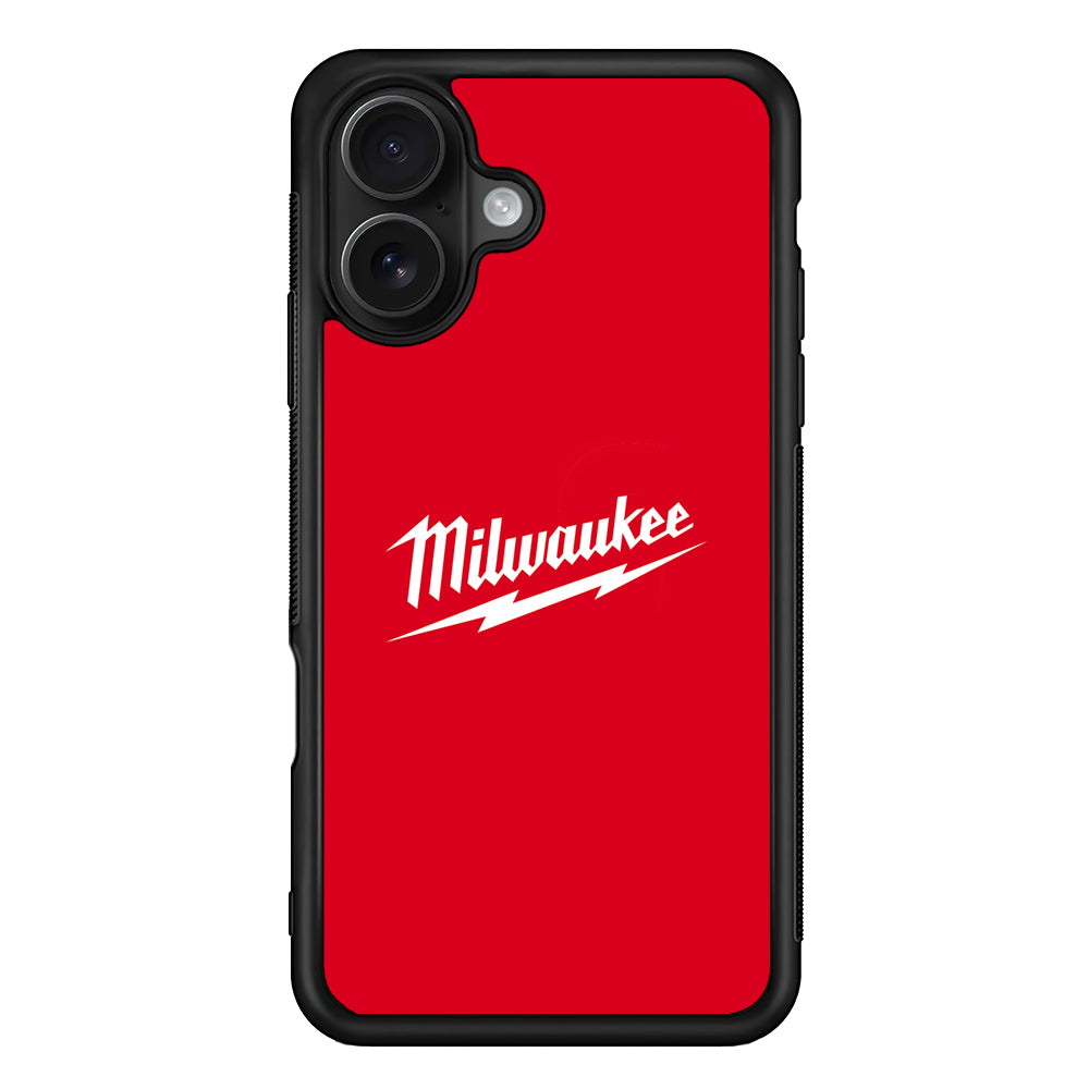 Milwaukee Tool Red Background iPhone 16 Case | Slim Rubber Case for iPhone 16