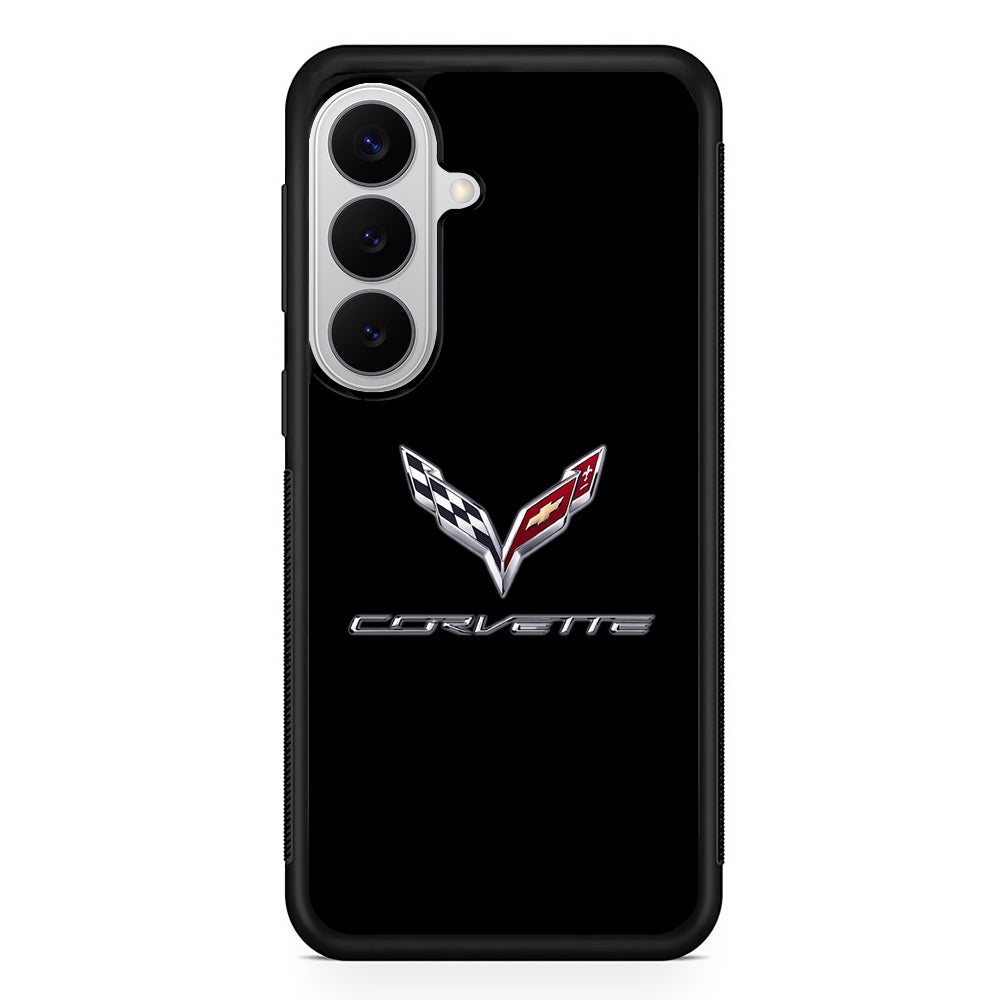 Chevrolet Corvette Logo Black Samsung Galaxy S26 Case | Slim Rubber Case for Samsung Galaxy S26