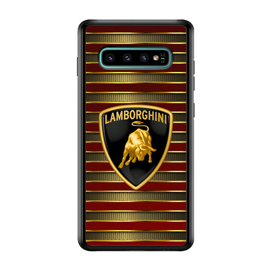 Lamborghini Red Gold Luxury Samsung Galaxy S10 Plus Case | Slim Rubber Case for Samsung Galaxy S10 Plus