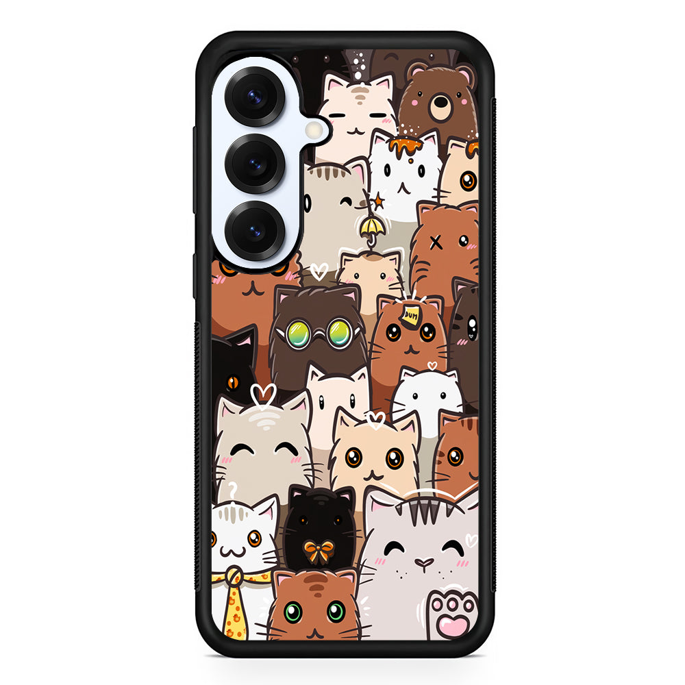 Cute Cat Pattern Kawaii Samsung Galaxy S25 Plus Case | Slim Rubber Cover for Samsung Galaxy S25 Plus