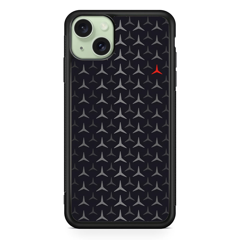 Mercedes-Benz Logos Pattern iPhone 14 Plus Case | Slim Rubber Case for iPhone 14 Plus