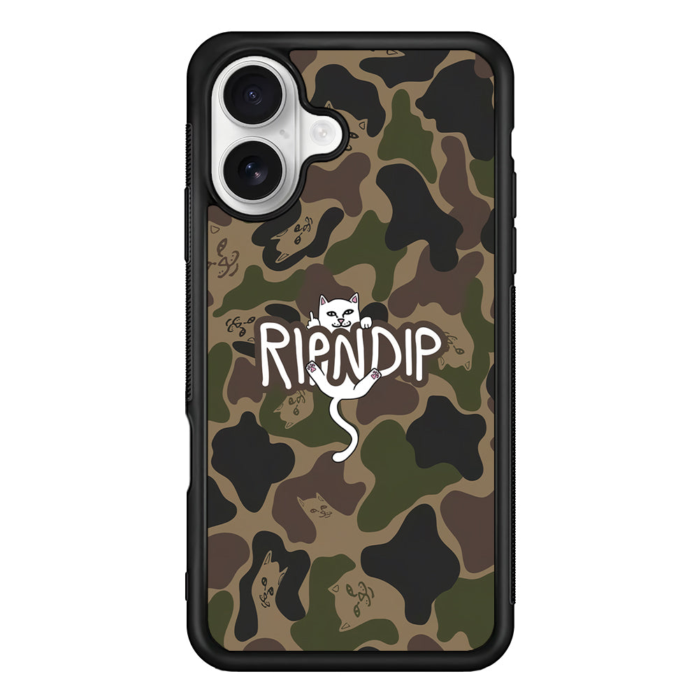 Rip N Dip Green Camo iPhone 16 Plus Case | Slim Rubber Case for iPhone 16 Plus