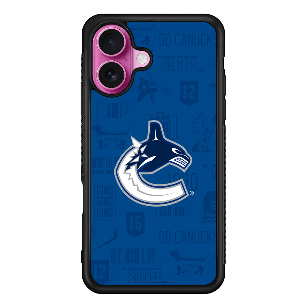 Vancouver Canucks Pattern iPhone 17 Case | Slim Protective Rubber Phone Cover