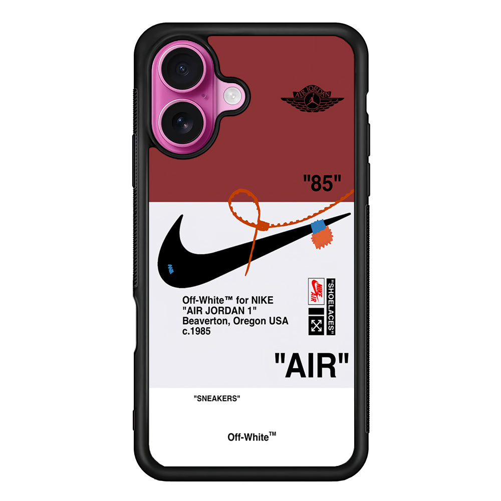 Off White x Nike Air Jordan Red iPhone 17 Case | Slim Rubber Case for iPhone 17