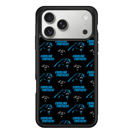 Carolina Panthers Logo Pattern iPhone 17 Pro Case | Slim Rubber Case for iPhone 17 Pro
