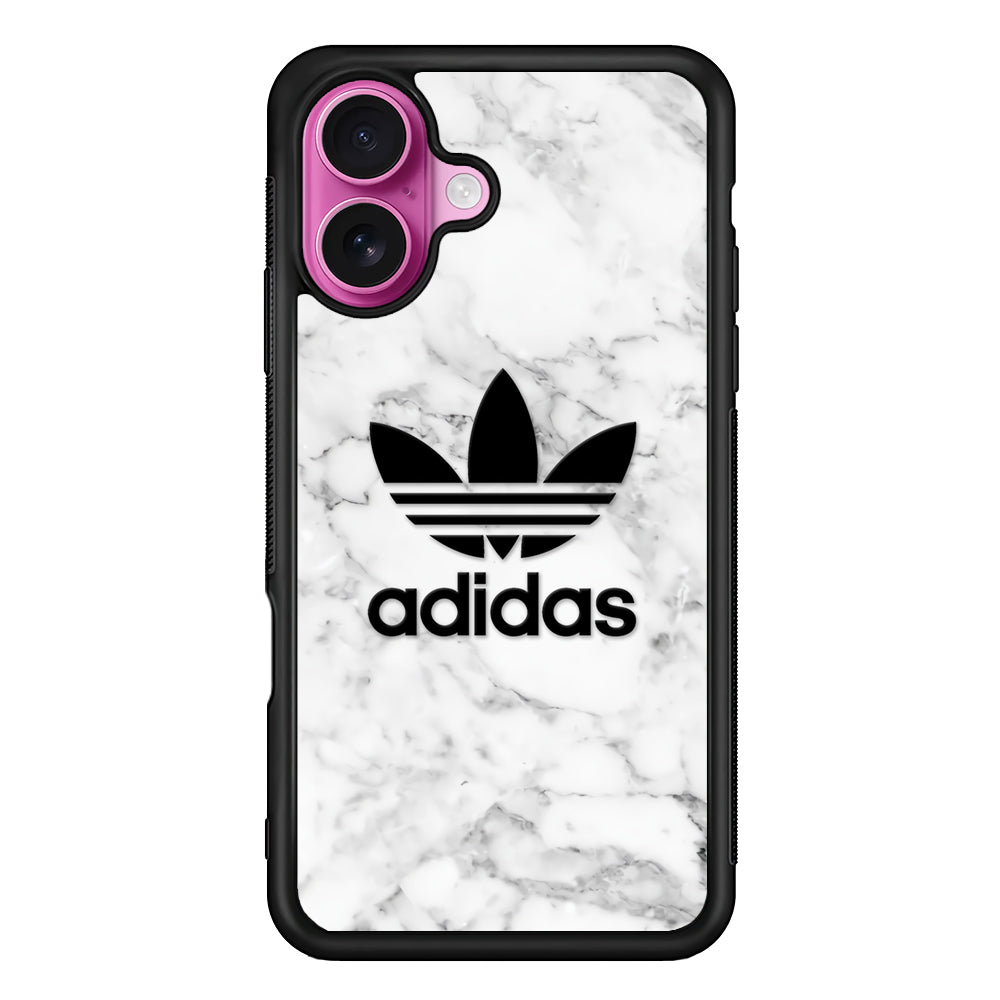 Adidas Marble Backdrop iPhone 17 Case - Slim Rubber Case for iPhone 17