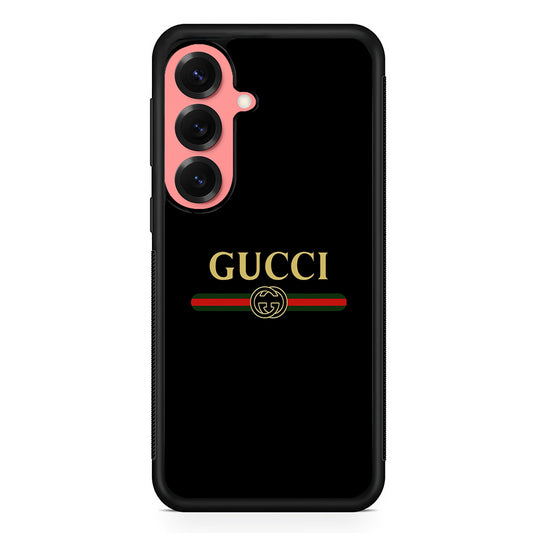 Gucci Logo Black Samsung Galaxy S25 Case | Slim Rubber Case for Samsung Galaxy S25