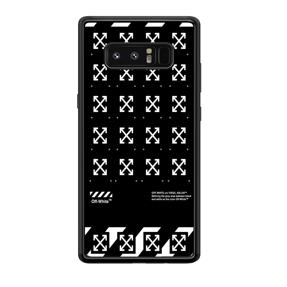 Off White Logo Black Pattern Samsung Galaxy Note 8 Case | Slim Rubber Case for Samsung Galaxy Note 8