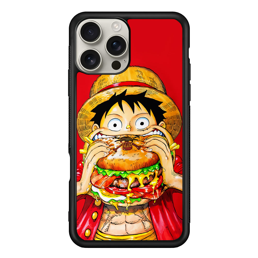 Monkey D Luffy Eating a Burger iPhone 16 Pro Max Case | Stylish Protective Case for iPhone 16 Pro Max