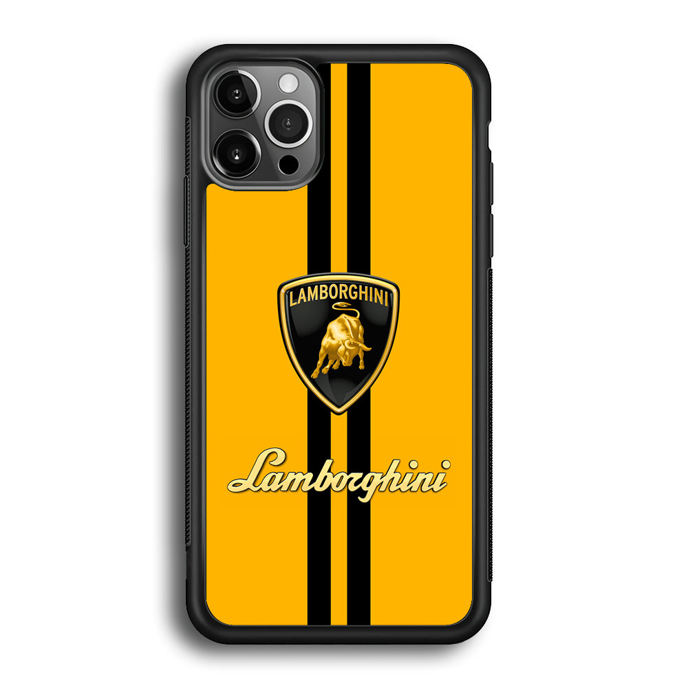 Lamborghini Logo Yellow iPhone 12 Pro Max Case | Slim Rubber Case for iPhone 12 Pro Max