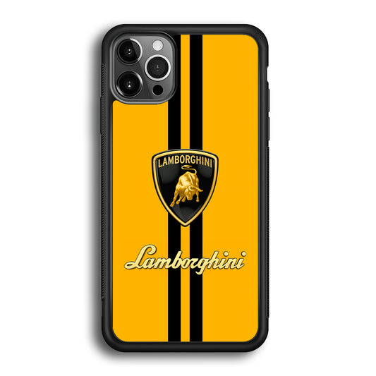 Lamborghini Logo Yellow iPhone 12 Pro Max Case | Slim Rubber Case for iPhone 12 Pro Max