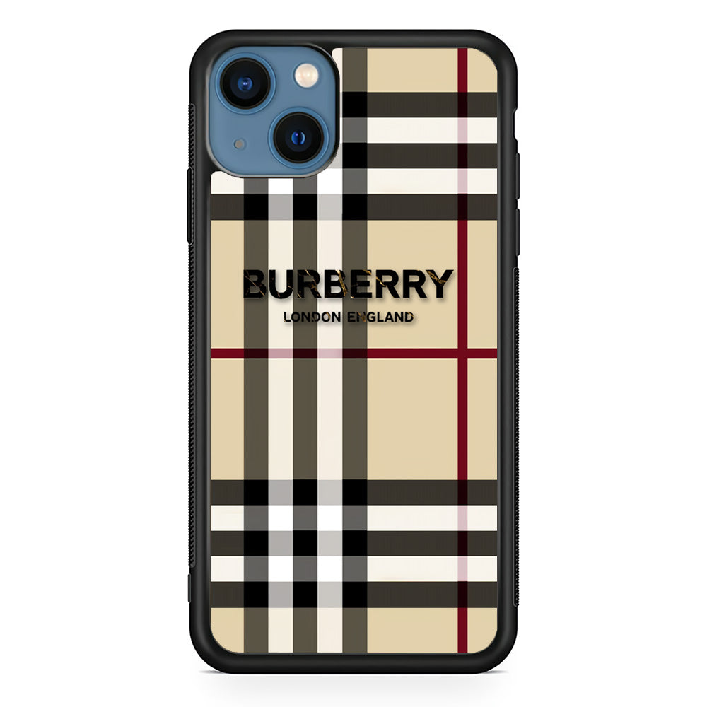Burberry Cream Pattern iPhone 15 Case | Slim Rubber Case for iPhone 15