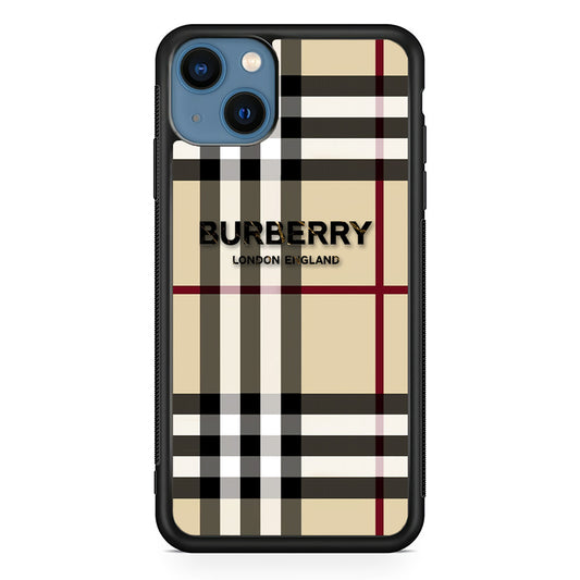 Burberry Cream Pattern iPhone 14 Case | Slim Rubber Case for iPhone 14