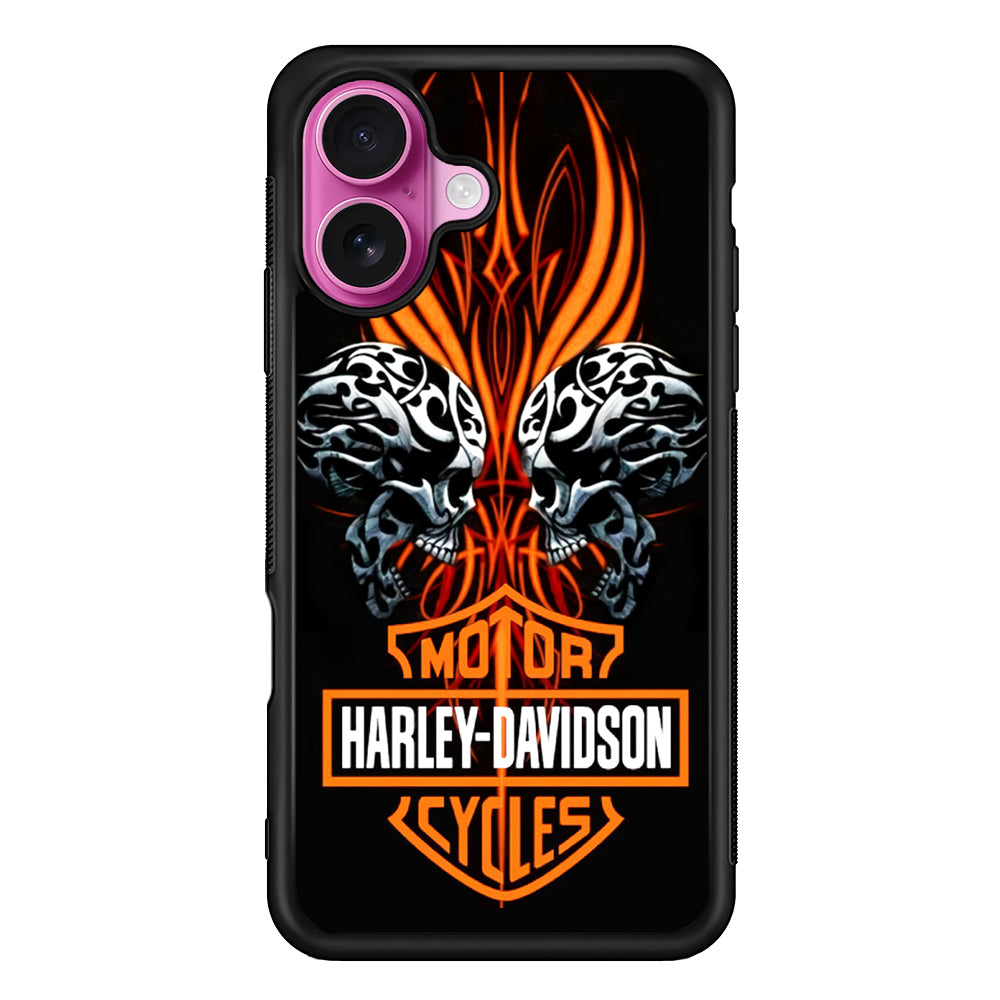 Harley Davidson Two Skull iPhone 17 Case - Slim Rubber Case for iPhone 17