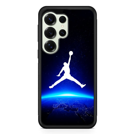 Air Jordan Logo Above Earth Samsung Galaxy S25 Ultra Case | Durable Rubber Case for Samsung Galaxy S25 Ultra