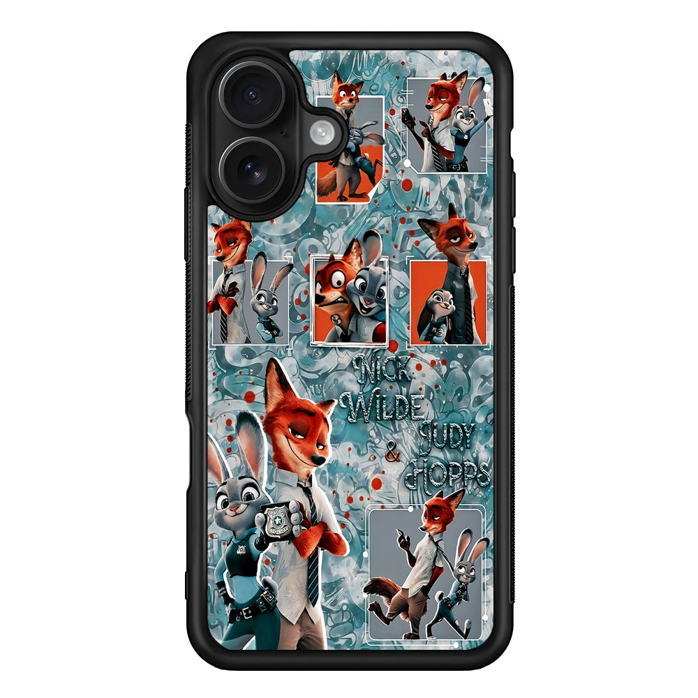 Zootopia Judy and Nick Aesthetic iPhone 16 Case - Oxvistore