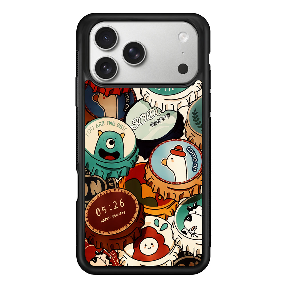 Collection of Bottle Caps iPhone 17 Pro Case | Slim Rubber Case for iPhone 17 Pro