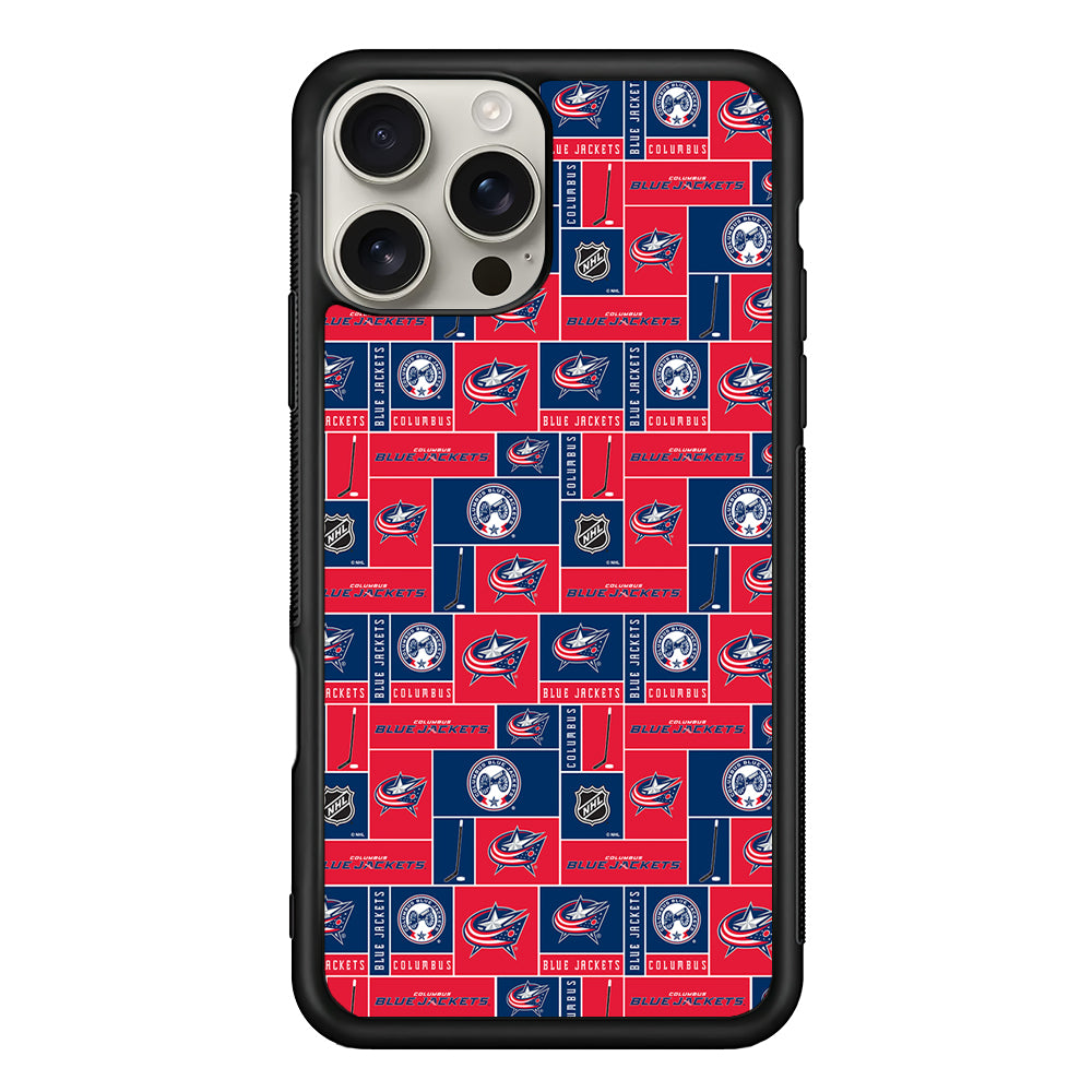 Columbus Blue Jackets Pattern iPhone 16 Pro Max Case | Stylish Protective Case for iPhone 16 Pro Max