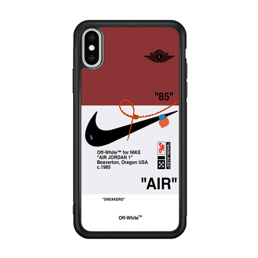 Off White x Nike Air Jordan Red iPhone Xs Max Case | Slim Rubber Case for iPhone Xs Max