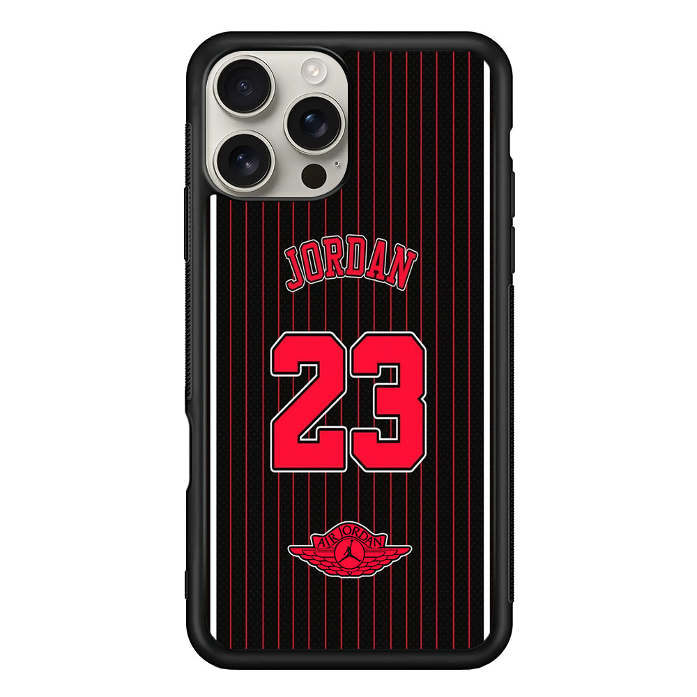 Air Jordan Emblem on Jersey iPhone 16 Pro Max Case | Durable Everyday Protective Cover