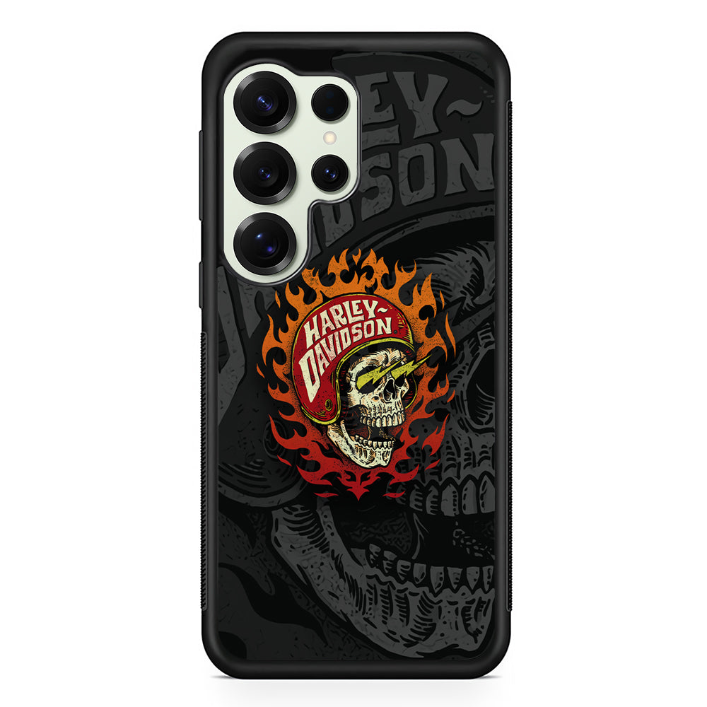 Harley Davidson Flaming Rider Samsung Galaxy S25 Ultra Case | Durable Rubber Case for Samsung Galaxy S25 Ultra