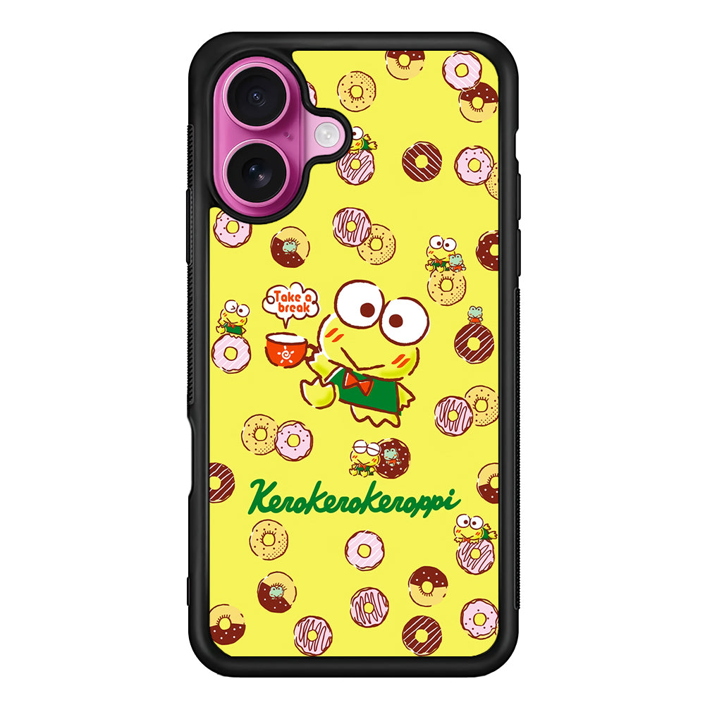 Kerokerokeroppi Take a Break iPhone 17 Case | Slim Protective Rubber Phone Cover