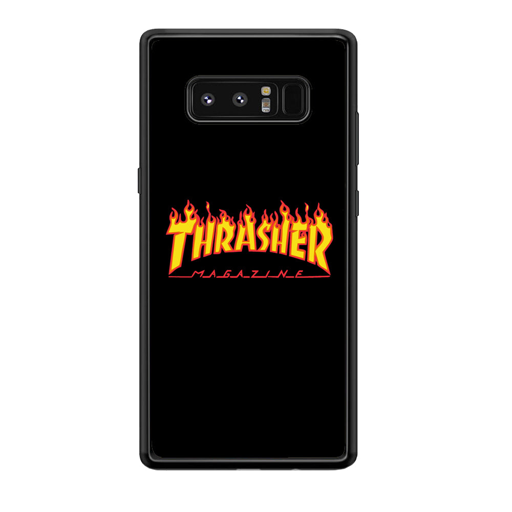 Thrasher Magazine Black Simple Fire Samsung Galaxy Note 8 Case | Slim Rubber Case for Samsung Galaxy Note 8