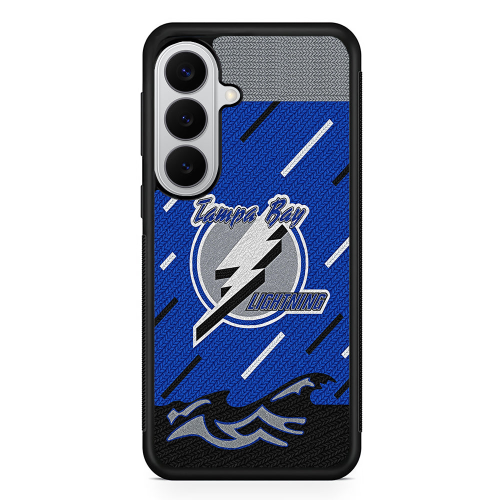 Tampa Bay Lightning Pattern Samsung Galaxy S26 Case | Protective Rubber Cover