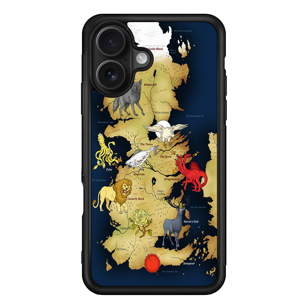 Game of Thrones Map of Westeros iPhone 16 Case - Oxvistore