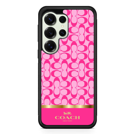 Coach Pink Pattern Samsung Galaxy S25 Ultra Case | Slim Rubber Case for Samsung Galaxy S25 Ultra