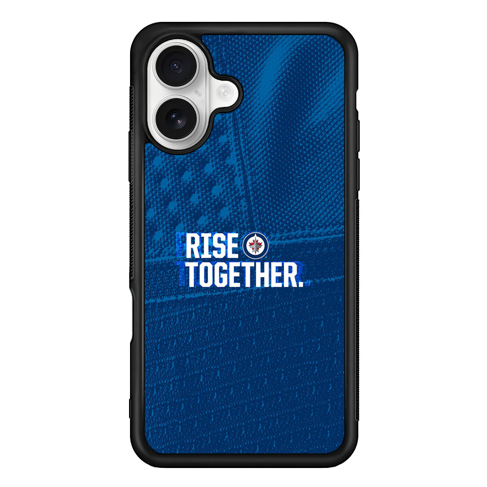 Winnipeg Jets Rise Together iPhone 16 Plus Case | Durable Protective Rubber Cover